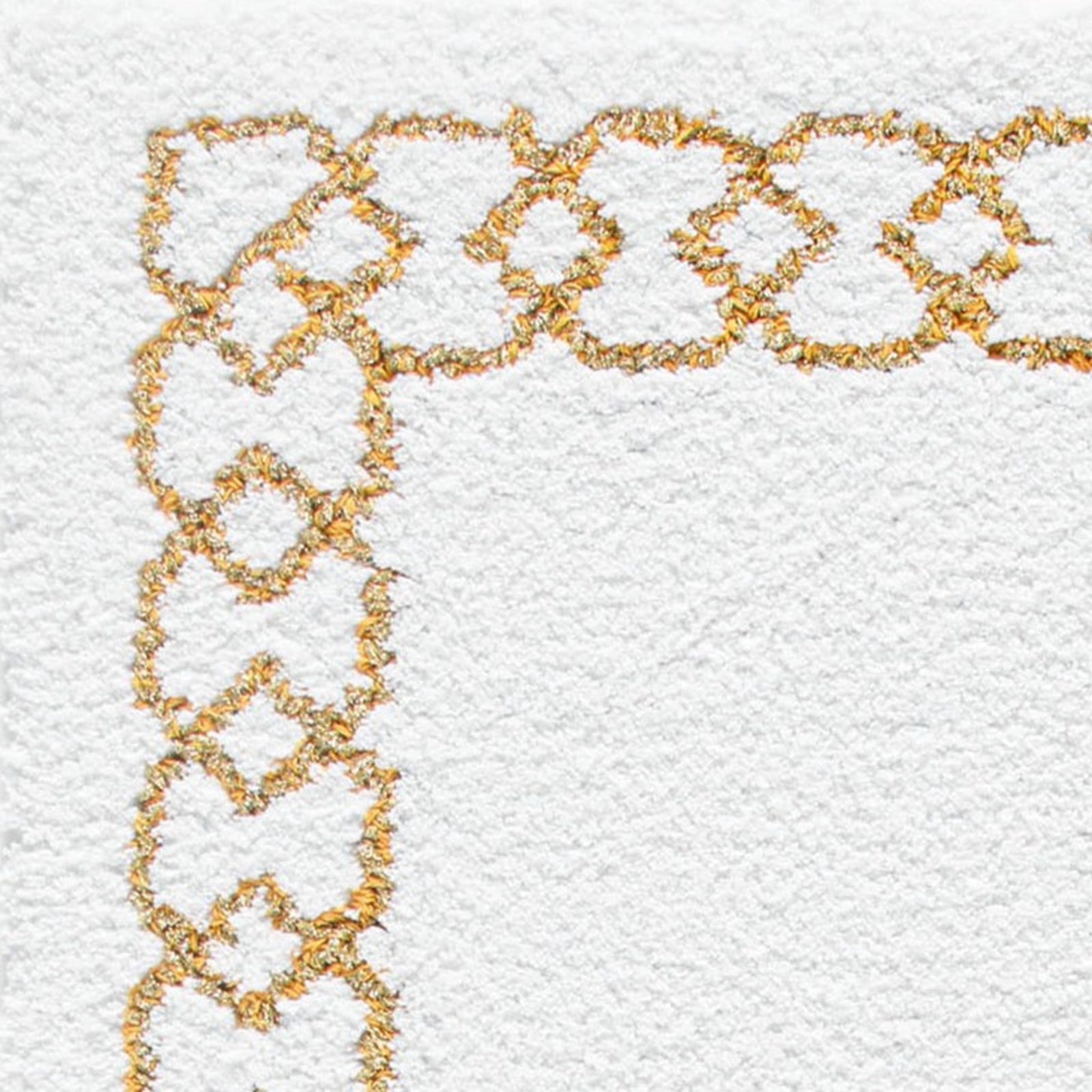 Lifestyle Shot of Graccioza Sophia Bath Rugs in Gold Color