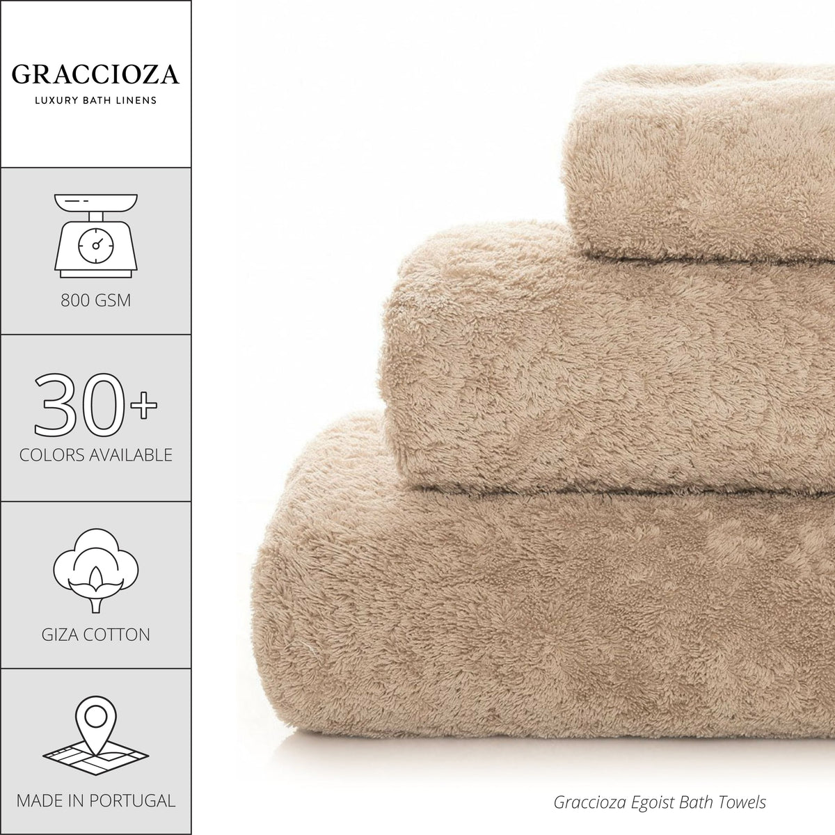Graccioza Egoist Bath Towels - Wheat
