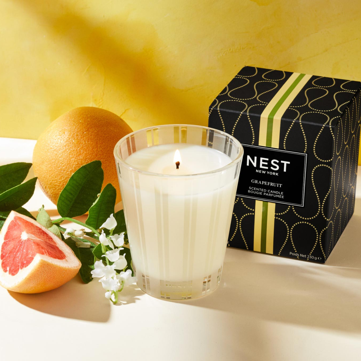 Topview Lifestyle Photo of Nest New York’s Grapefruit Classic Candle