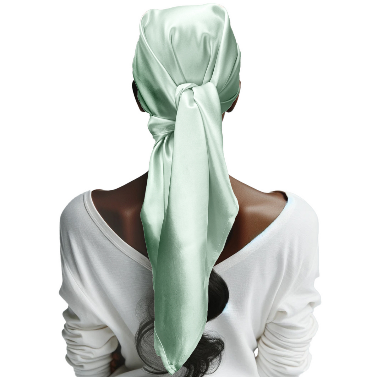 Mulberry Park Silks Pure Silk Square Head Scarf - Green