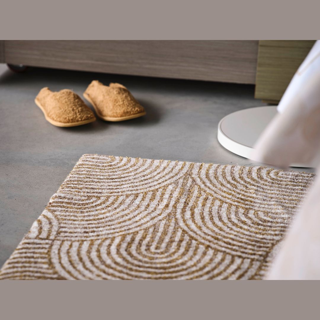 Abyss Habidecor Petal Bath Rug - lifestyle image - closeup on floor