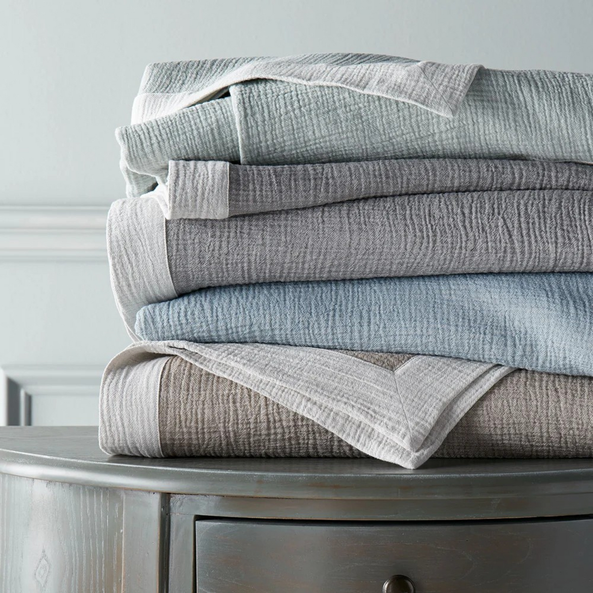 Stack of Home Treasures Atacama Bedding in Different Colors