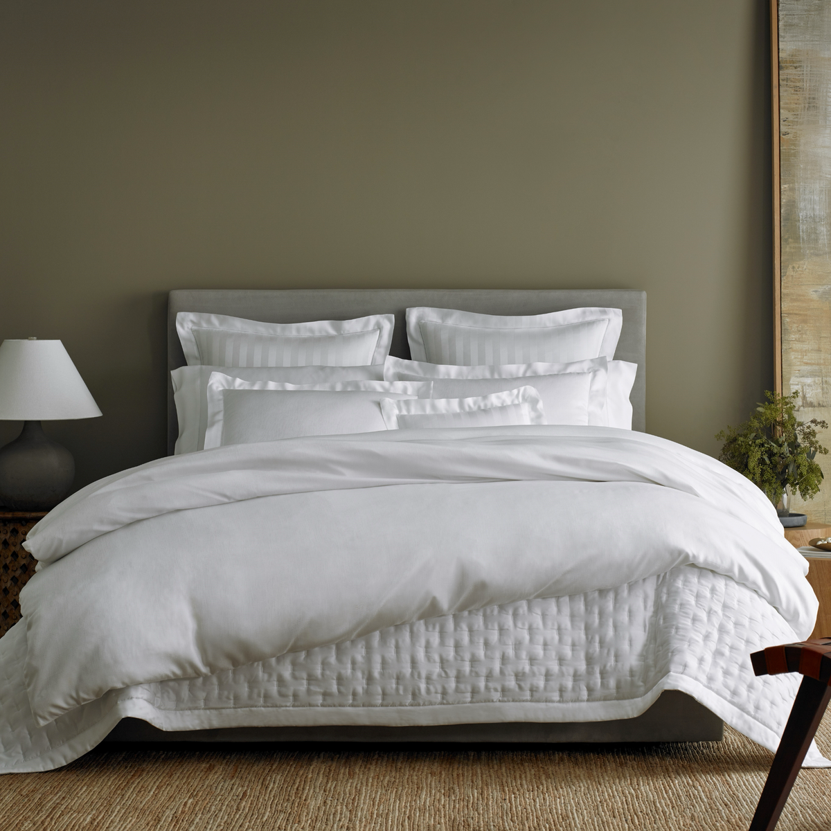 White Home Treasures Athens Bedding with Solid, Dots and Stripes variants