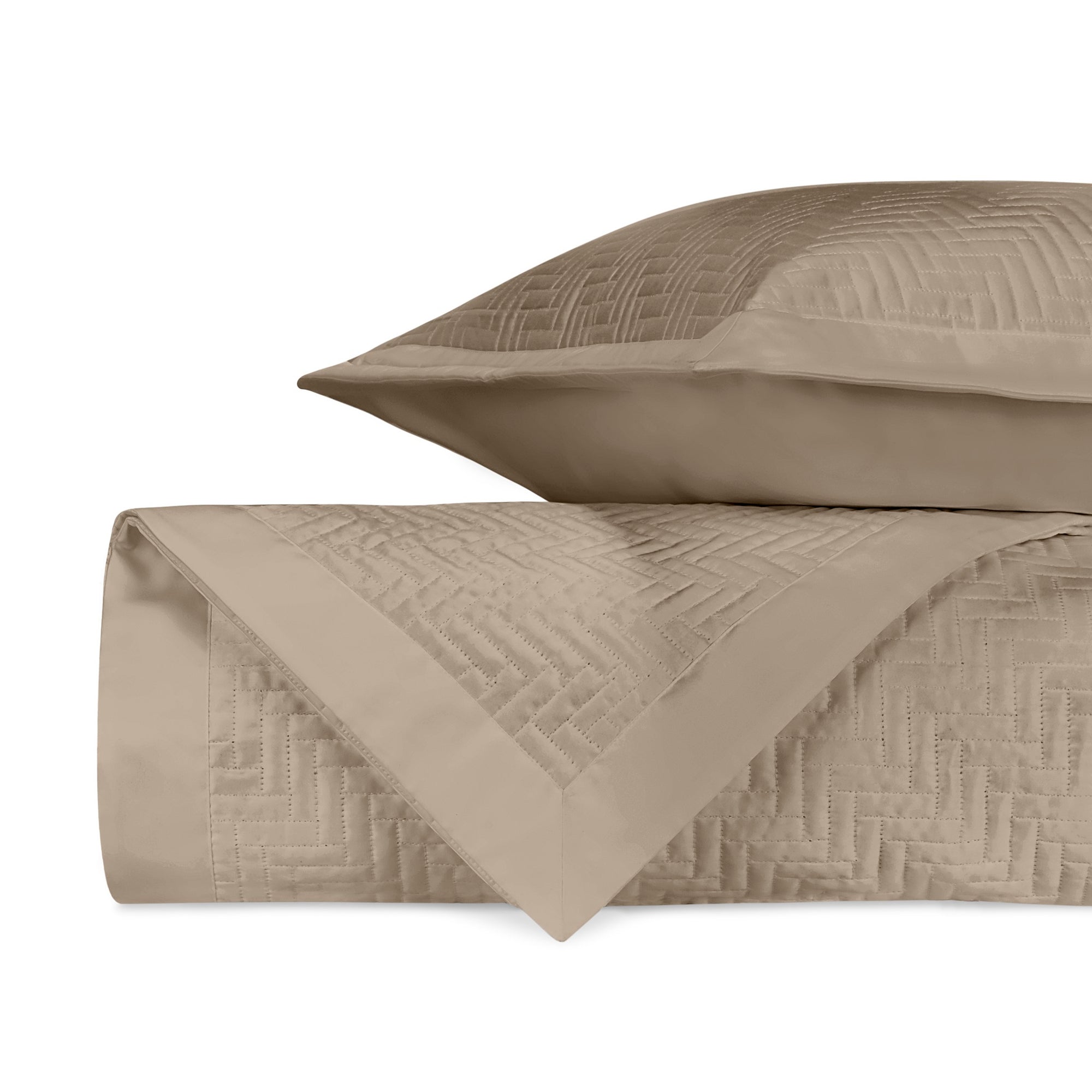 Stack Image of Home Treasures Baxter Royal Sateen Quilted Bedding in Color Candlelight