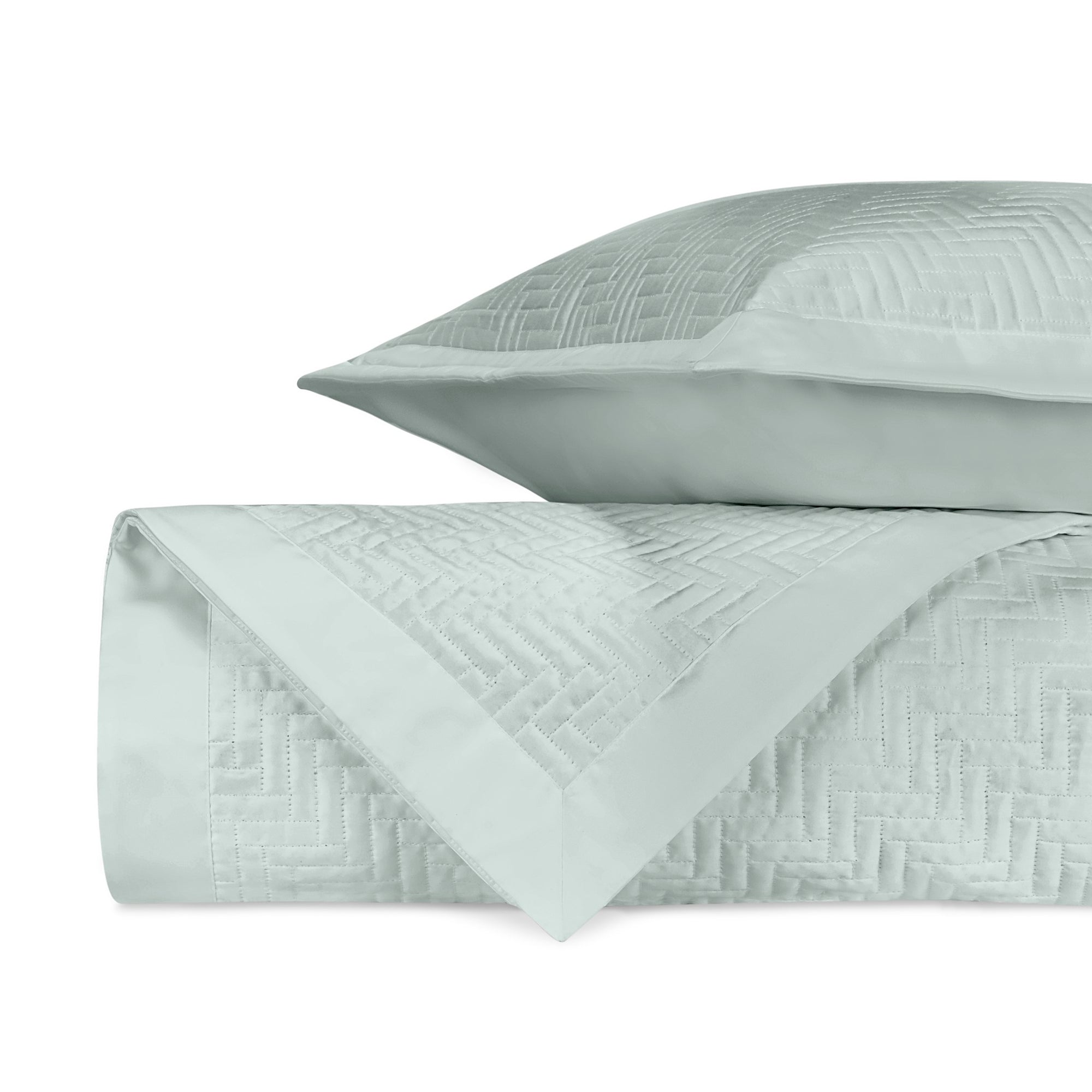 Stack Image of Home Treasures Baxter Royal Sateen Quilted Bedding in Color Eucalipto