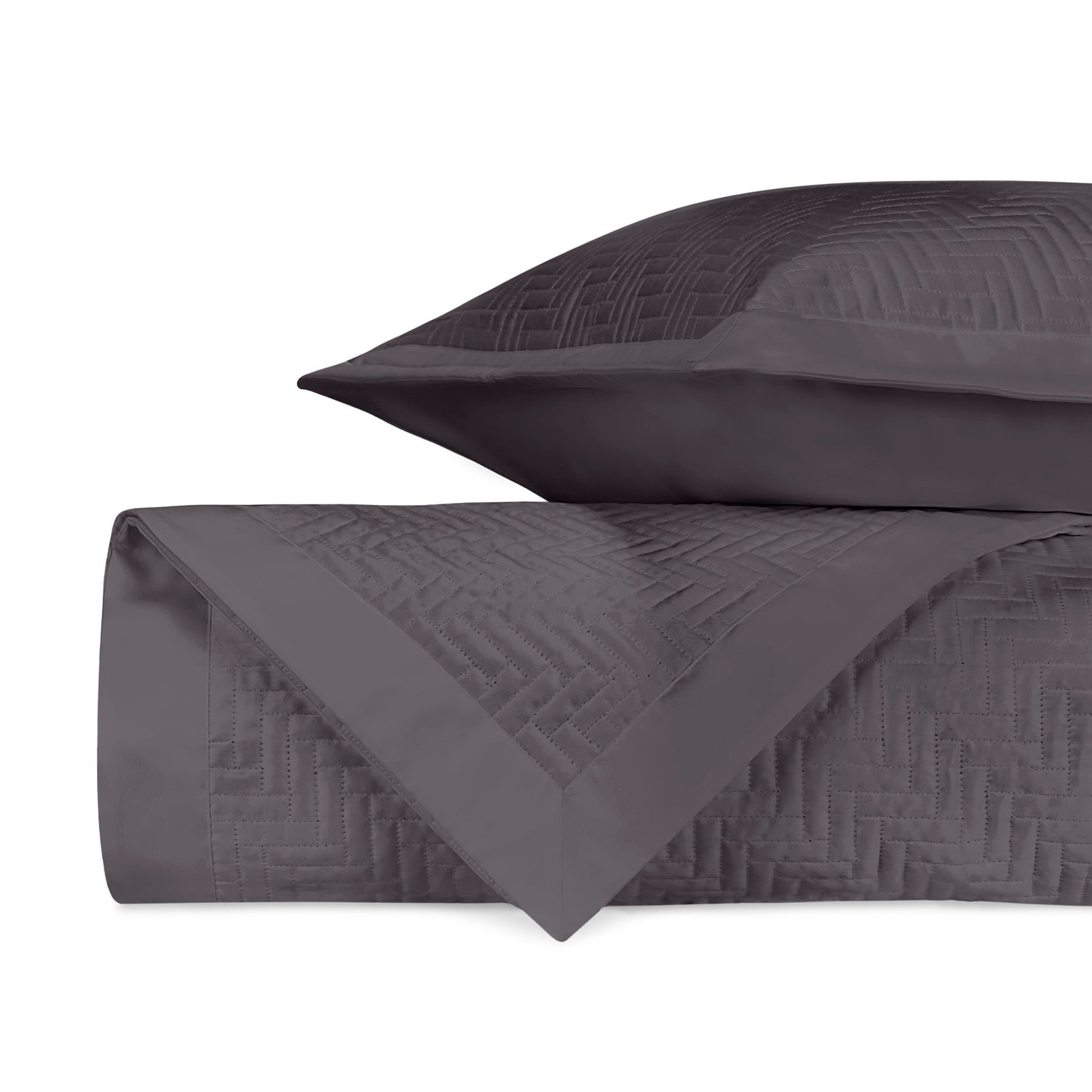 Stack Image of Home Treasures Baxter Royal Sateen Quilted Bedding in Color Grisaglia Gray