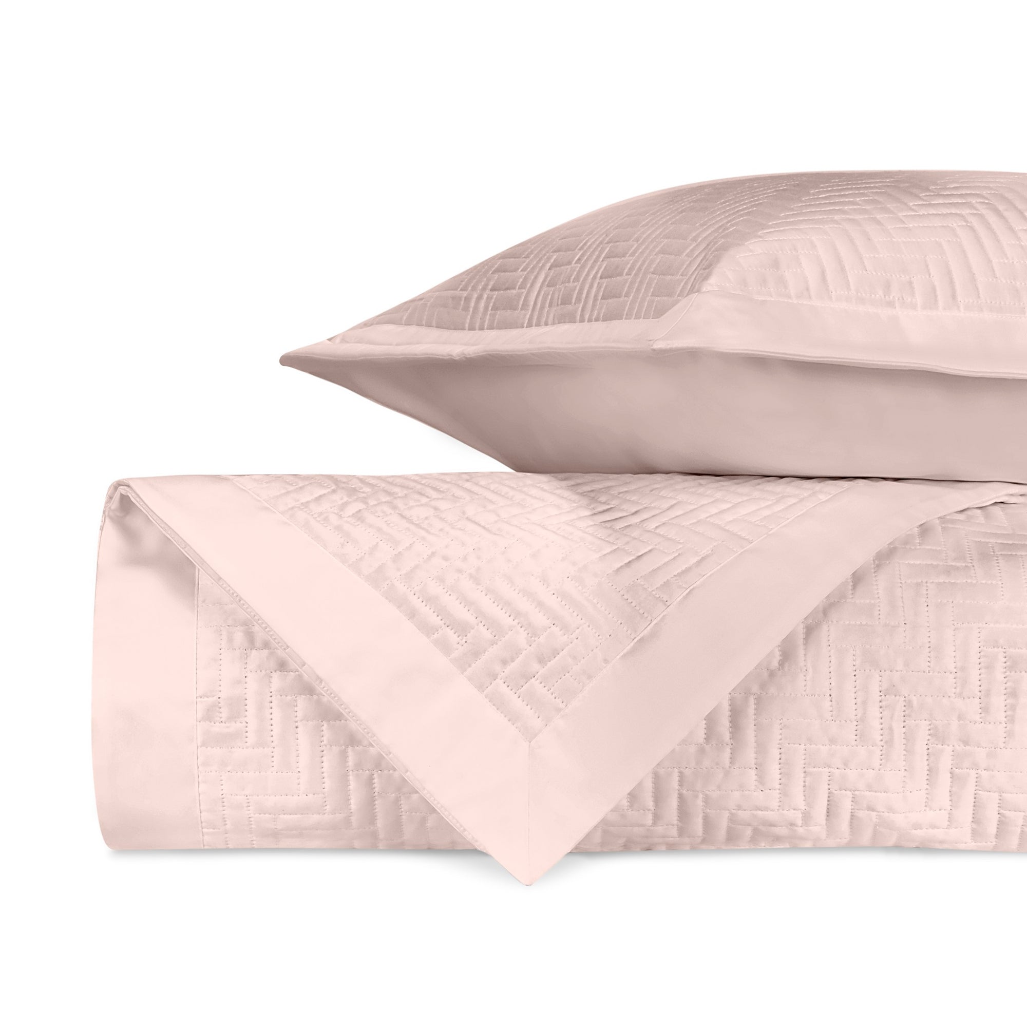 Stack Image of Home Treasures Baxter Royal Sateen Quilted Bedding in Color Light Pink