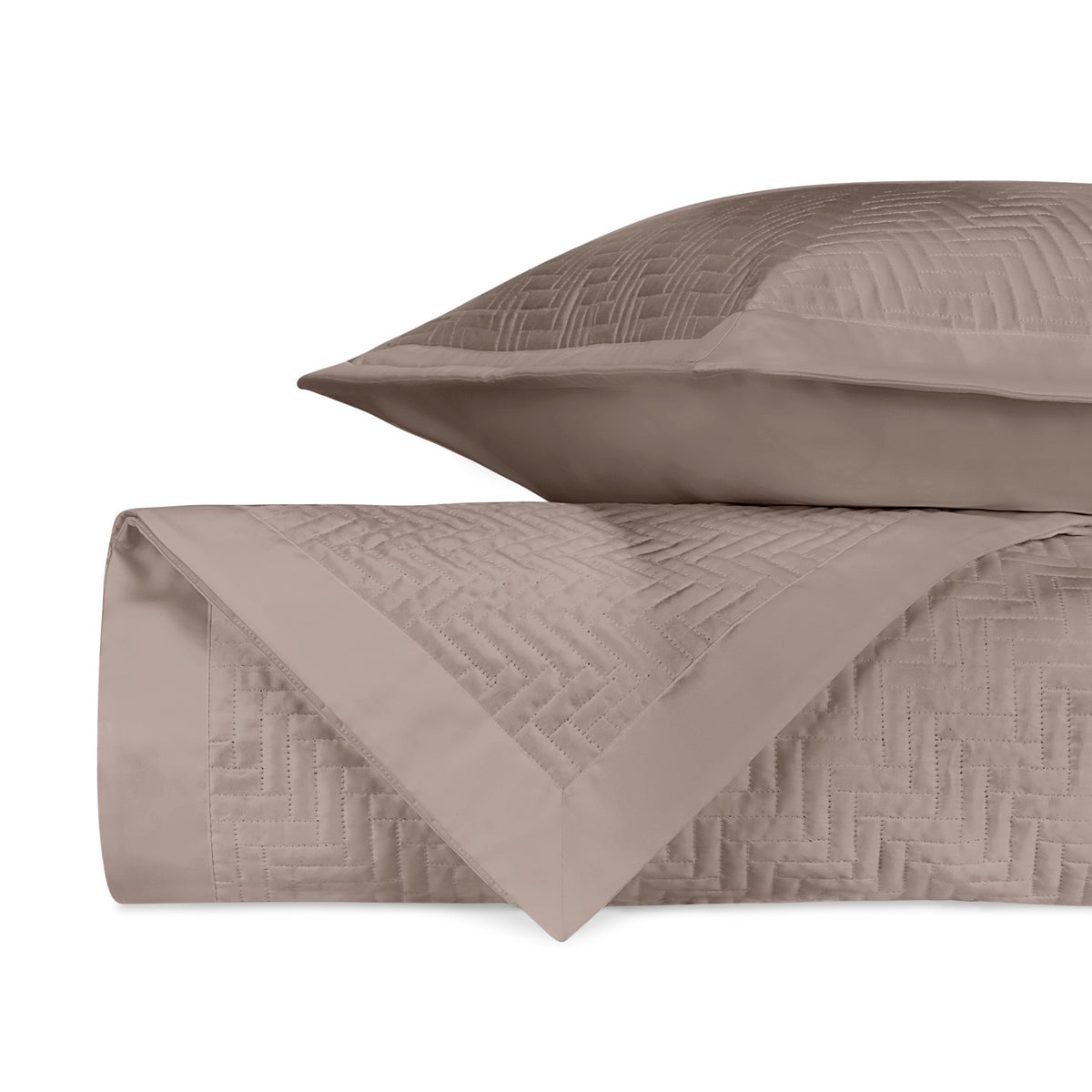 Stack Image of Home Treasures Baxter Royal Sateen Quilted Bedding in Color Mist Gray