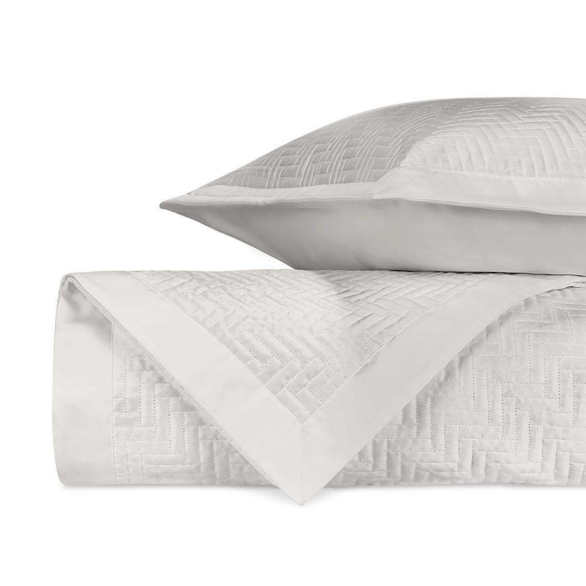 Stack Image of Home Treasures Baxter Royal Sateen Quilted Bedding in Color Oyster