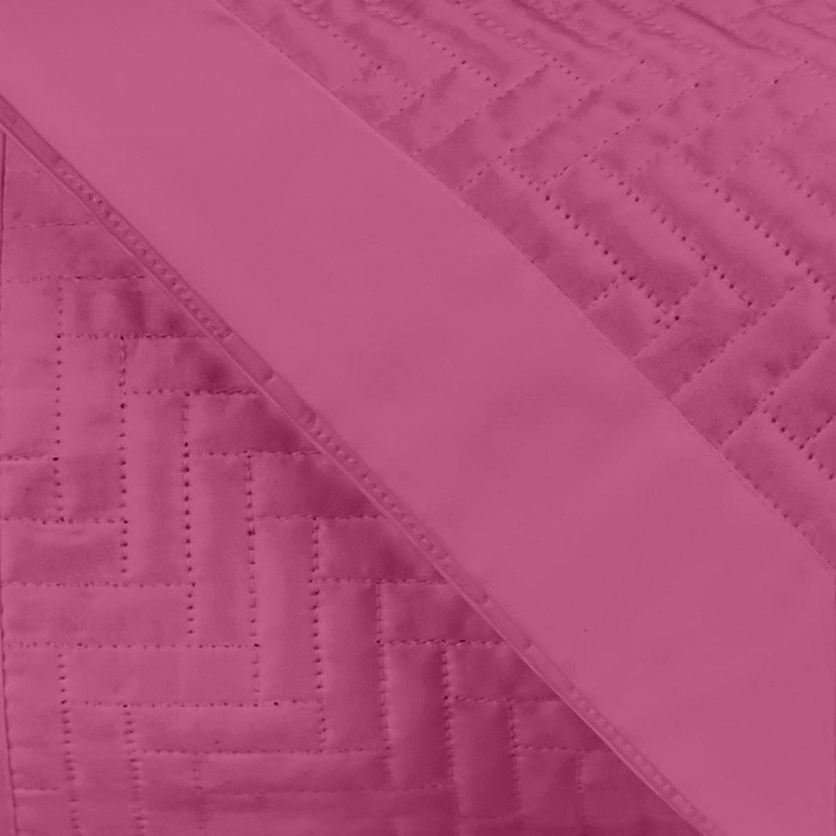 Swatch Sample of Home Treasures Baxter Royal Sateen Quilted Bedding in Color Bright Pink