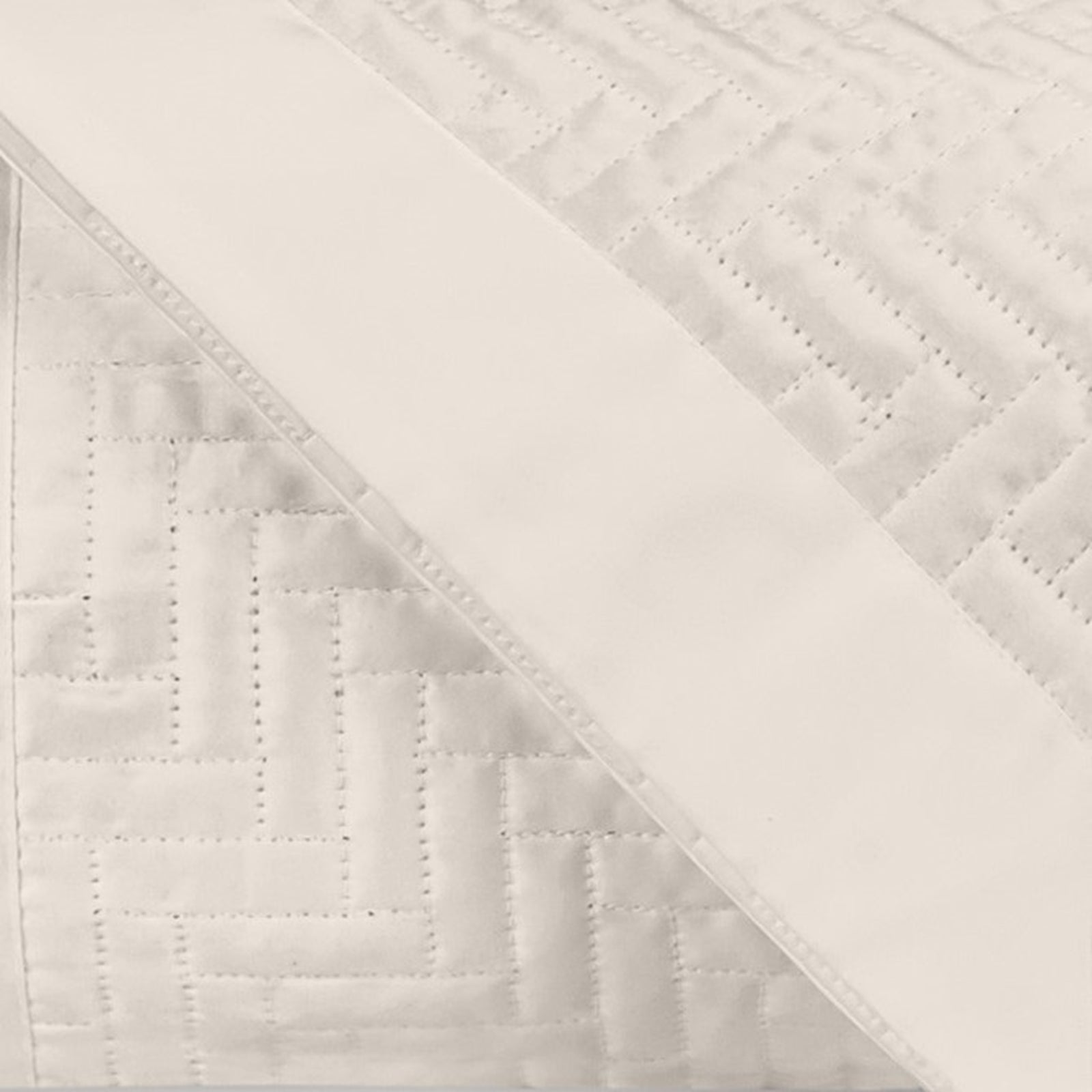 Stack Image of Home Treasures Baxter Royal Sateen Quilted Bedding in Color Ecru