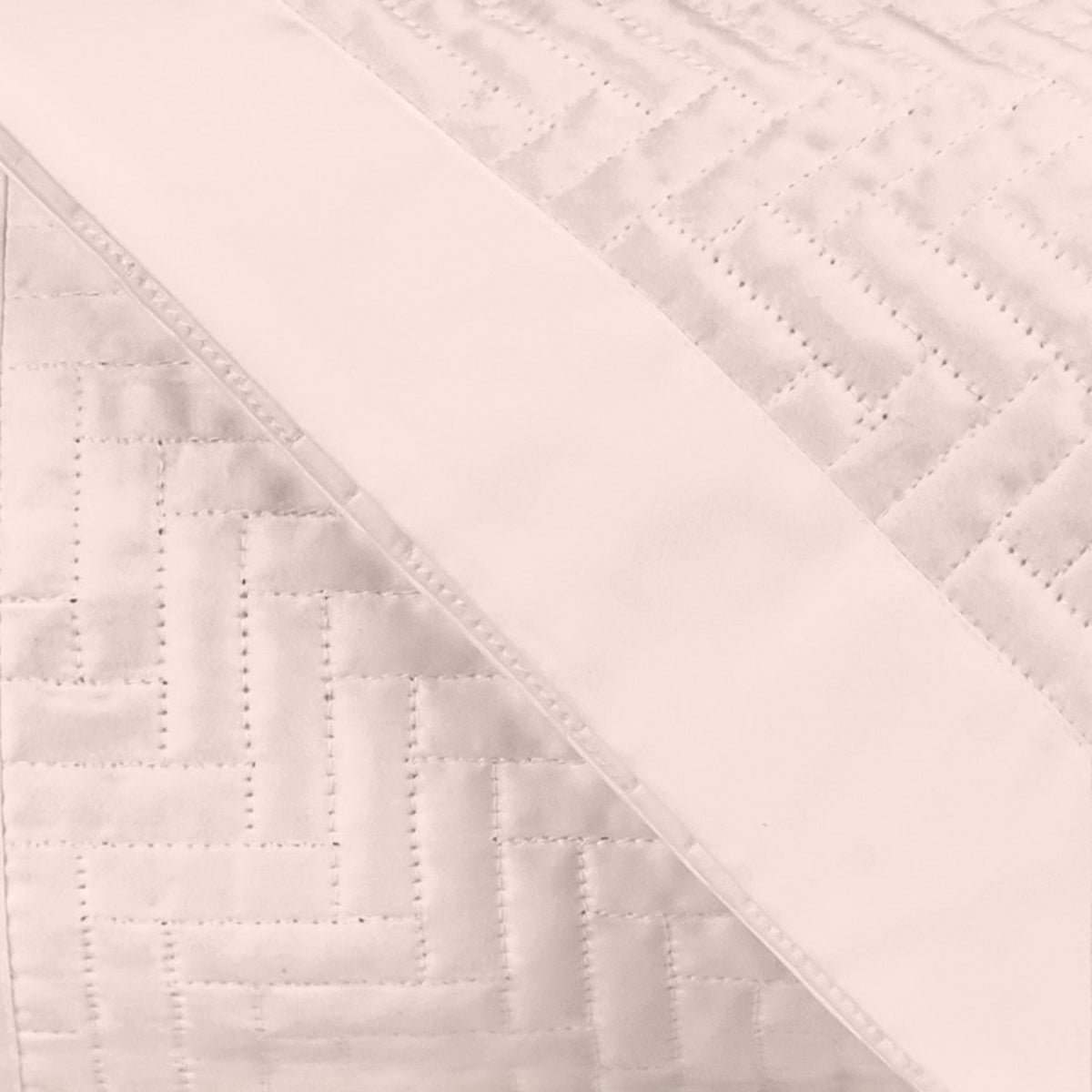 Swatch Sample of Home Treasures Baxter Royal Sateen Quilted Bedding in Color Light Pink