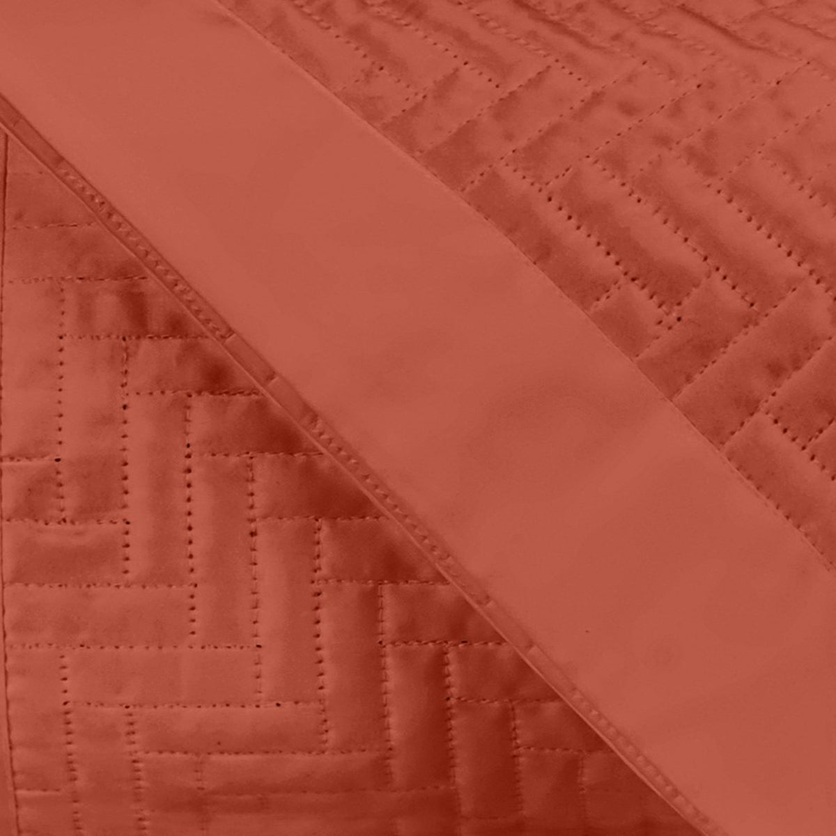 Swatch Sample of Home Treasures Baxter Royal Sateen Quilted Bedding in Color Lobster