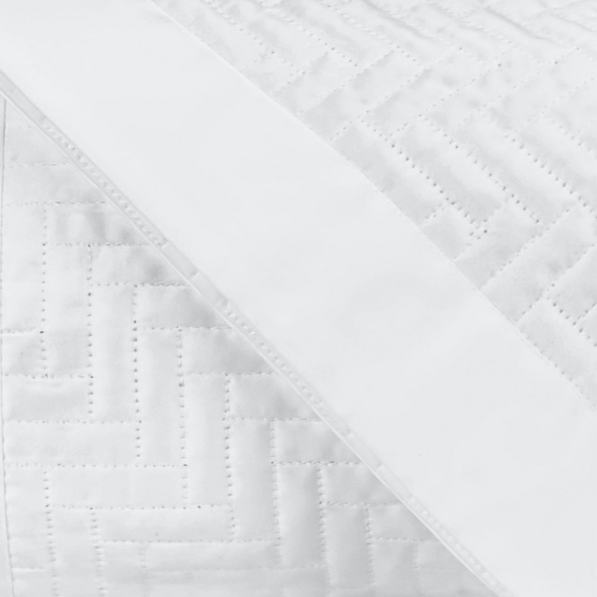 Swatch Sample of Home Treasures Baxter Royal Sateen Quilted Bedding in Color White