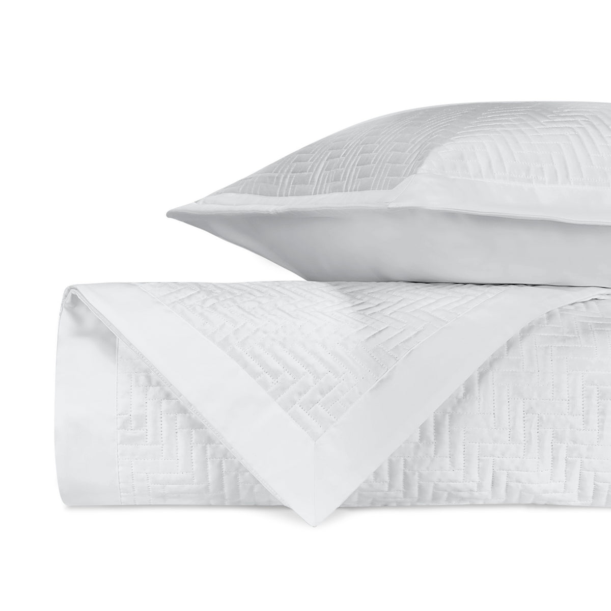 Stack Image of Home Treasures Baxter Royal Sateen Quilted Bedding in Color White