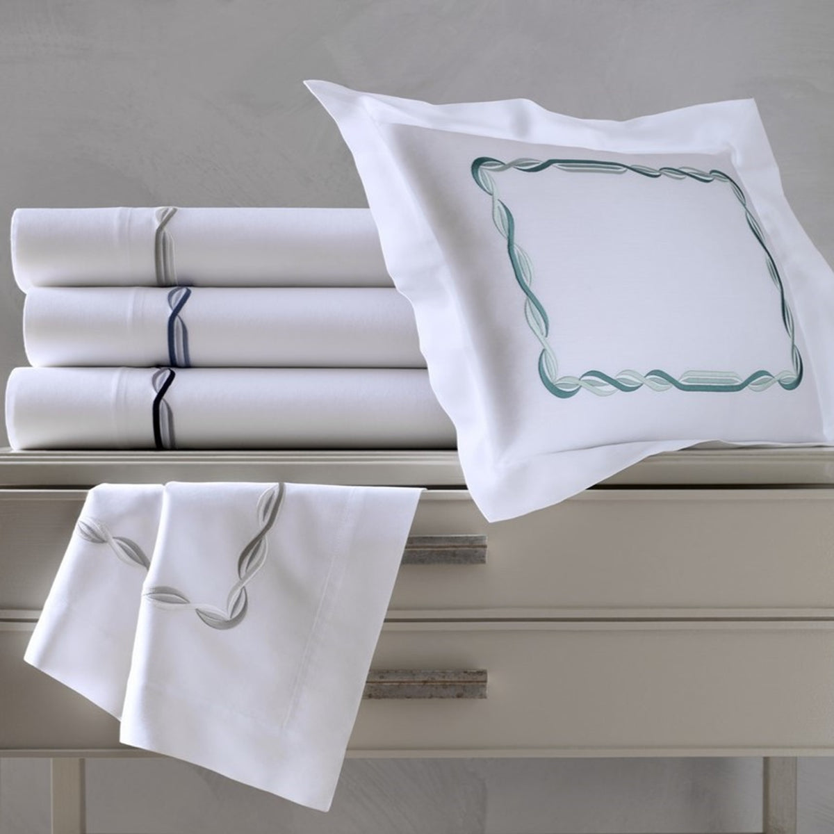 Stack of Home Treasures Cadence Bedding in Different Colors