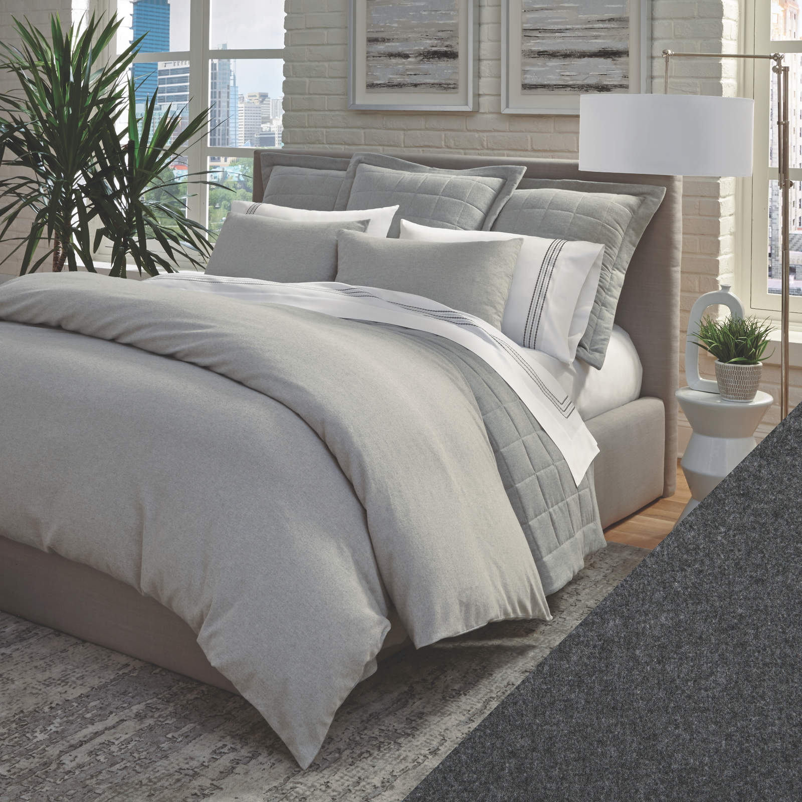 Home Treasures Jackson Bedding in Charcoal Solid