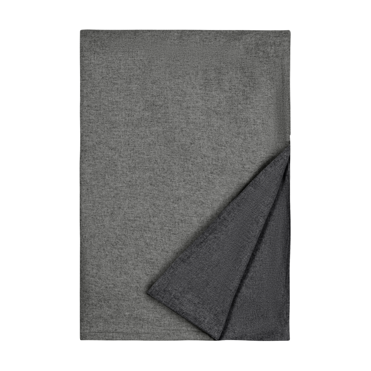 Folded Duvet Cover of Home Treasures Jackson Bedding in Charcoal Herringbone and Solid