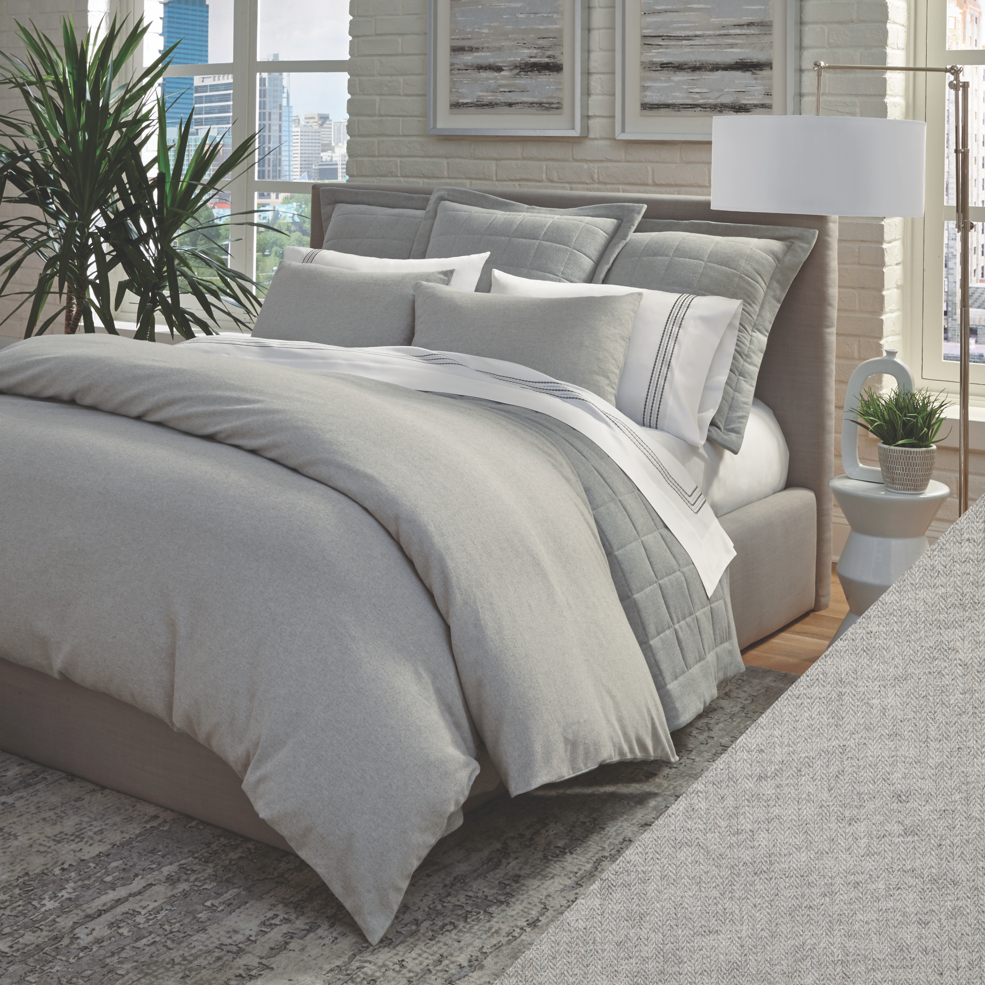 Home Treasures Jackson Bedding in Pewter Herringbone