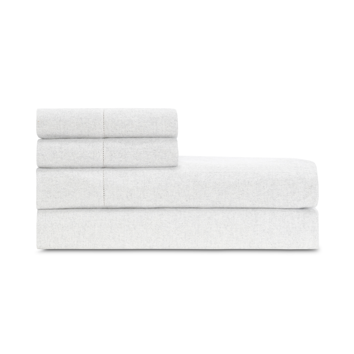 Sheet Set Stack of Home Treasures Jackson Bedding in Alpine White Solid