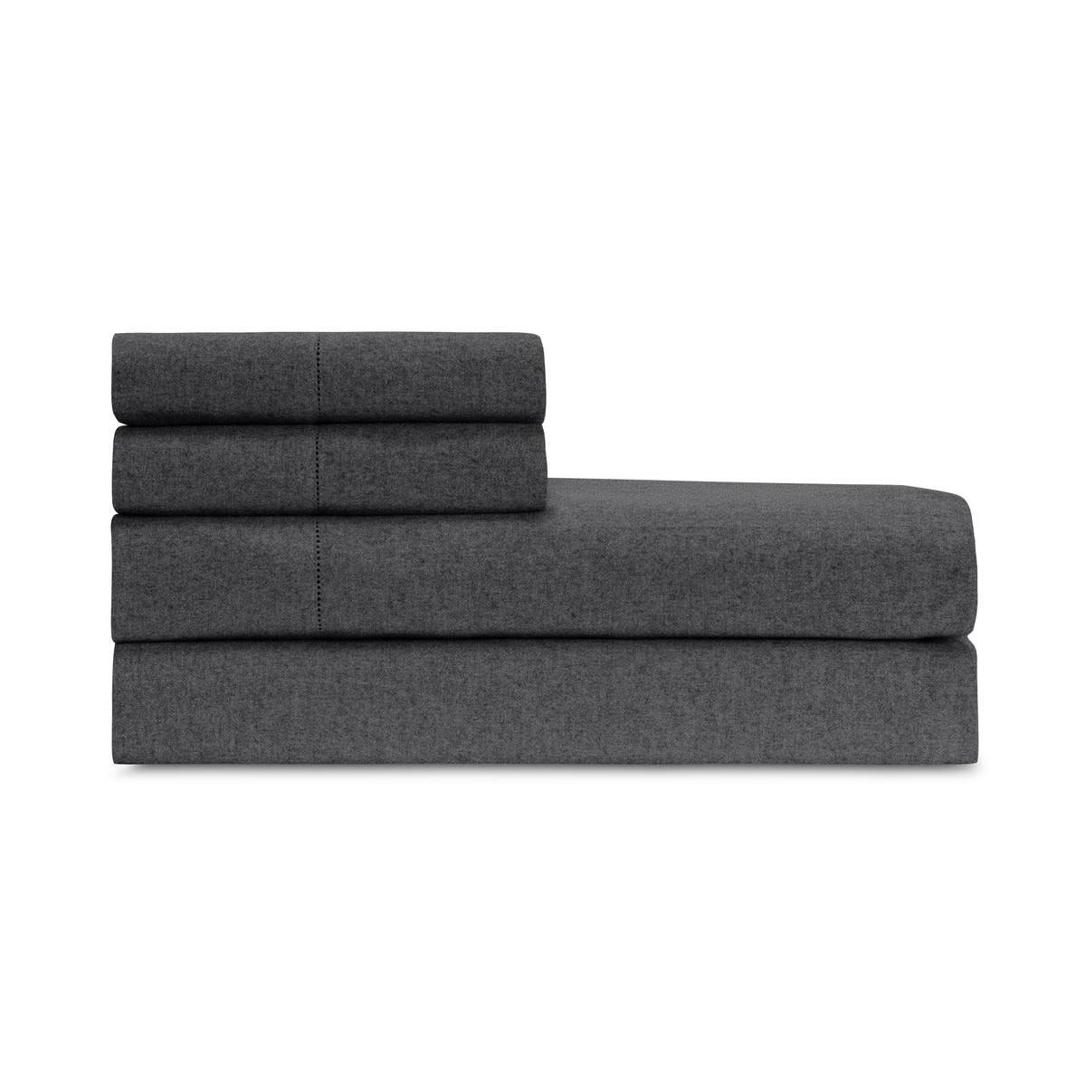 Sheet Set Stack of Home Treasures Jackson Bedding in Charcoal Solid