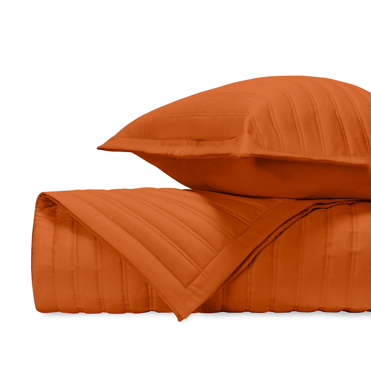 Stack Image of Home Treasures L&#39;Avenue Royal Sateen Quilted Bedding in Color Clementine