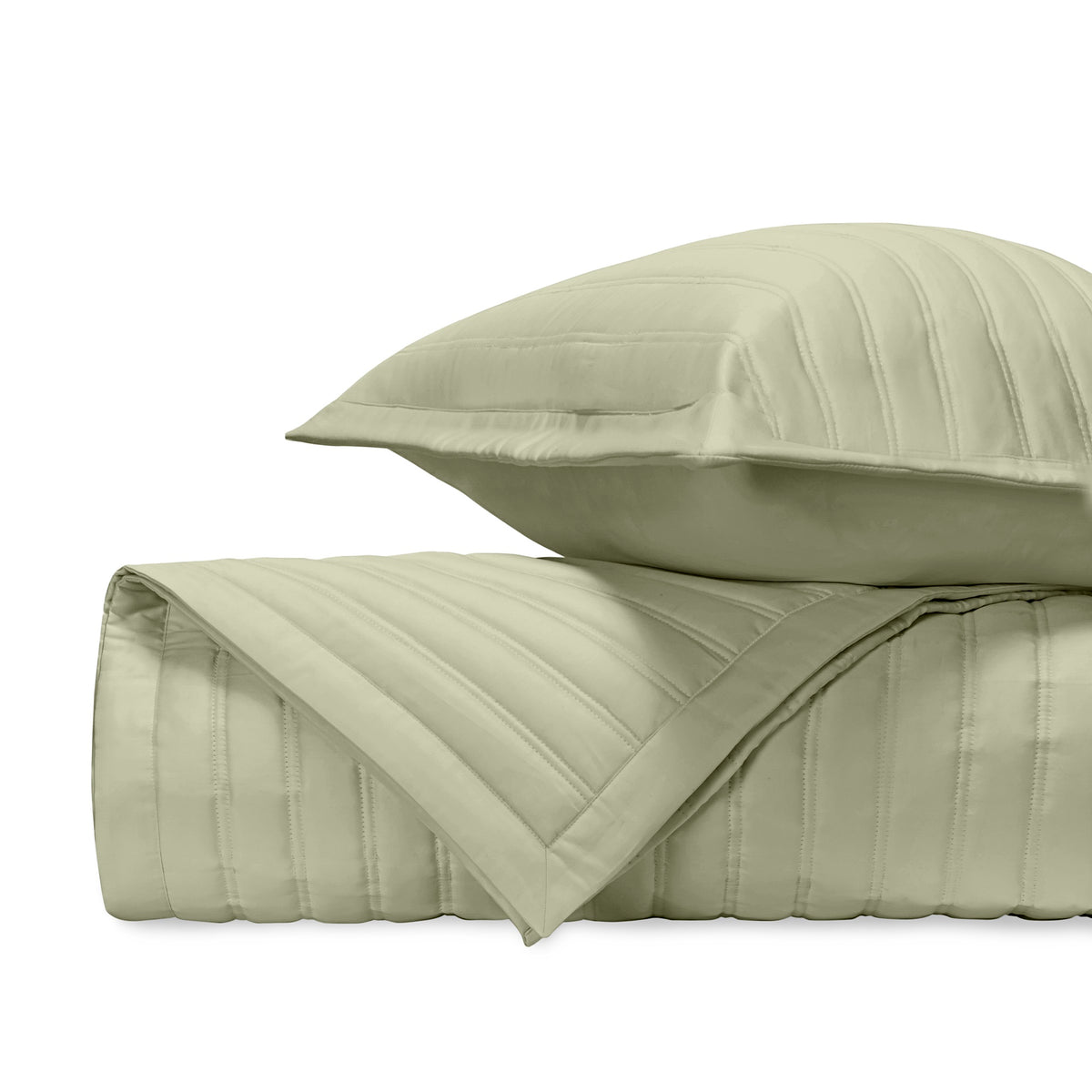 Stack Image of Home Treasures L&#39;Avenue Royal Sateen Quilted Bedding in Color Crystal Green