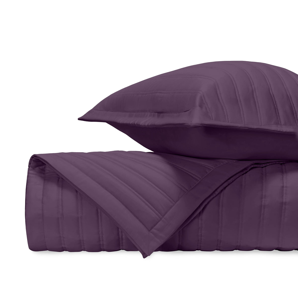 Stack Image of Home Treasures L&#39;Avenue Royal Sateen Quilted Bedding in Color Purple