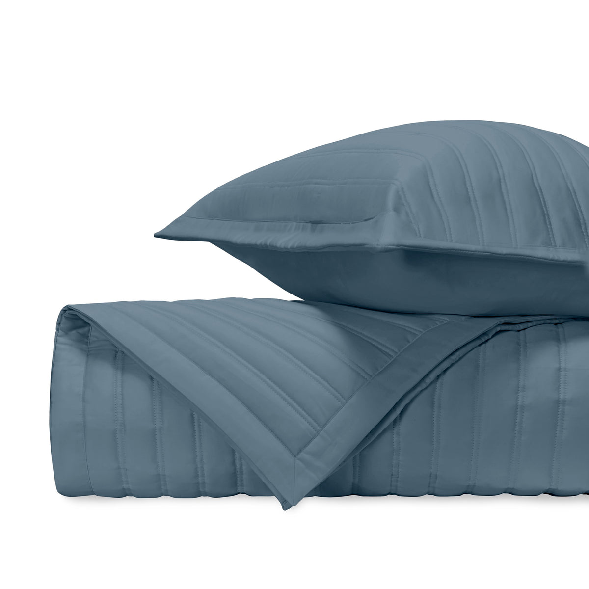 Stack Image of Home Treasures L&#39;Avenue Royal Sateen Quilted Bedding in Color Slate Blue