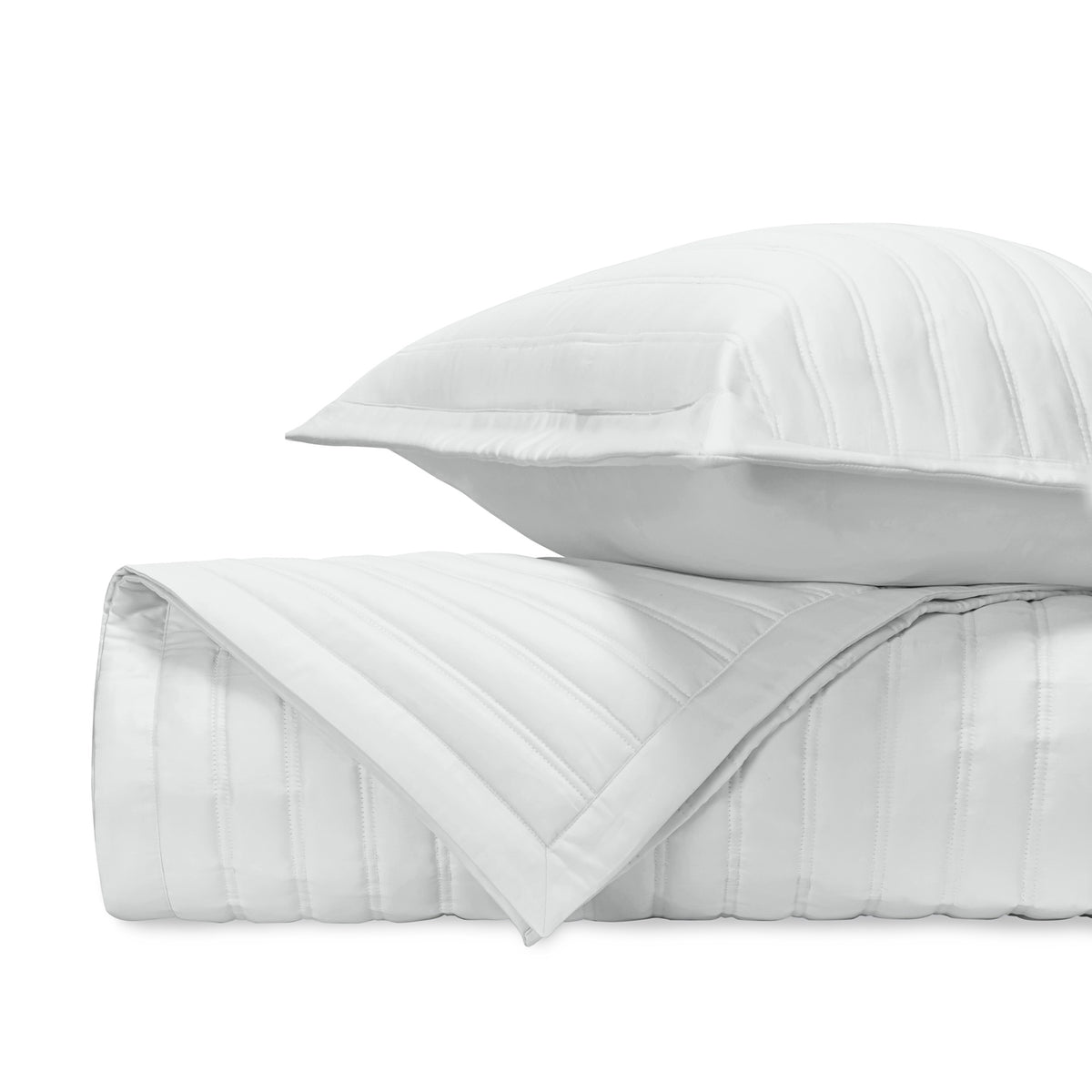 Stack Image of Home Treasures L&#39;Avenue Royal Sateen Quilted Bedding in Color White