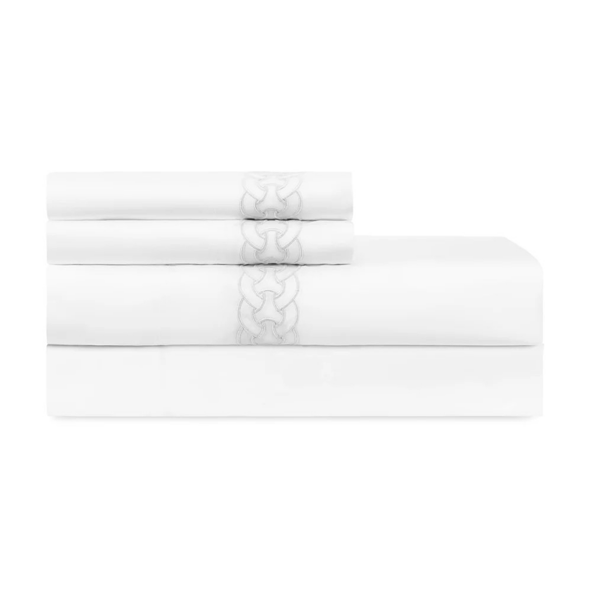 Silo Image of Home Treasures Links Bed Sheets in White Color