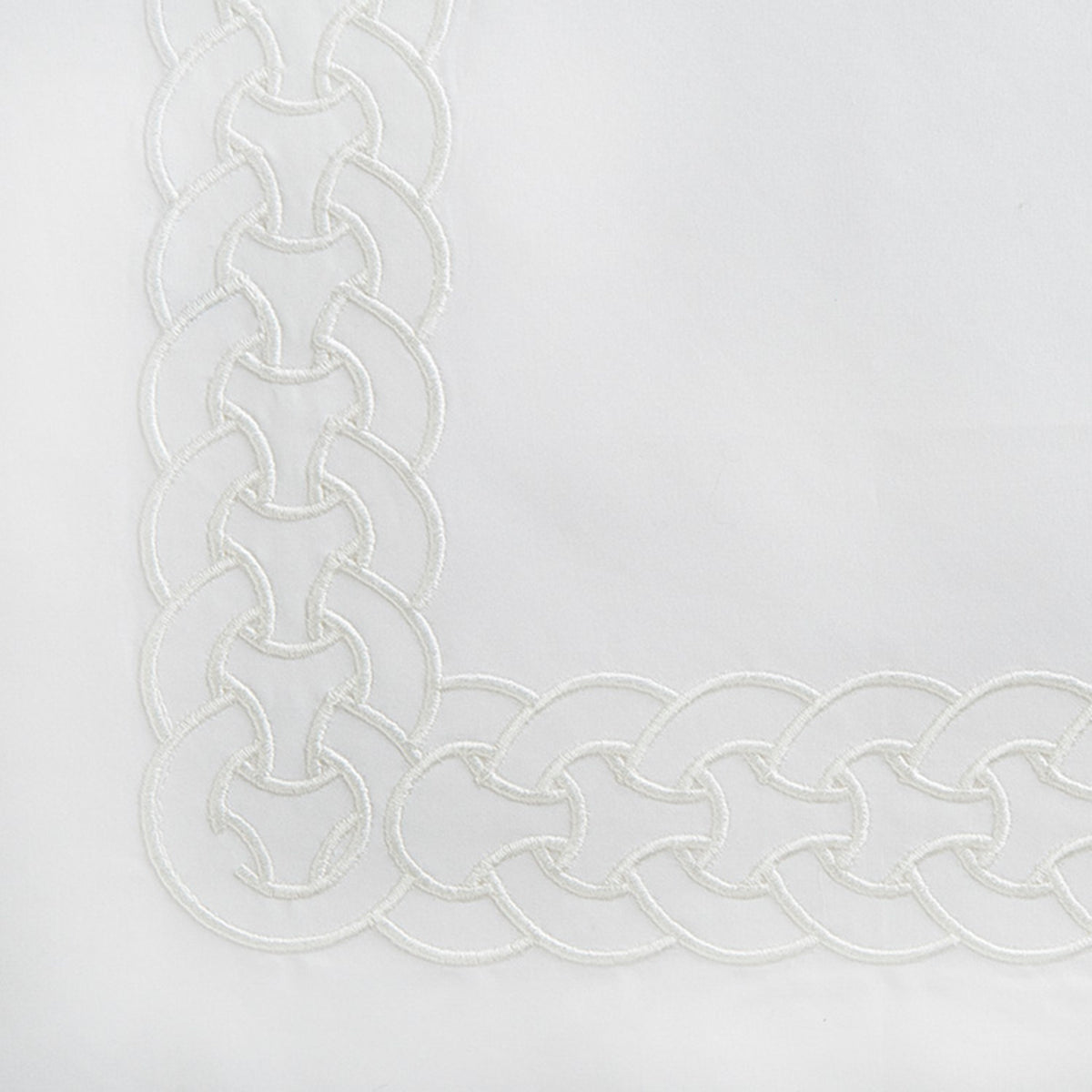 Swatch Sample of Home Treasures Links Bedding in White Color