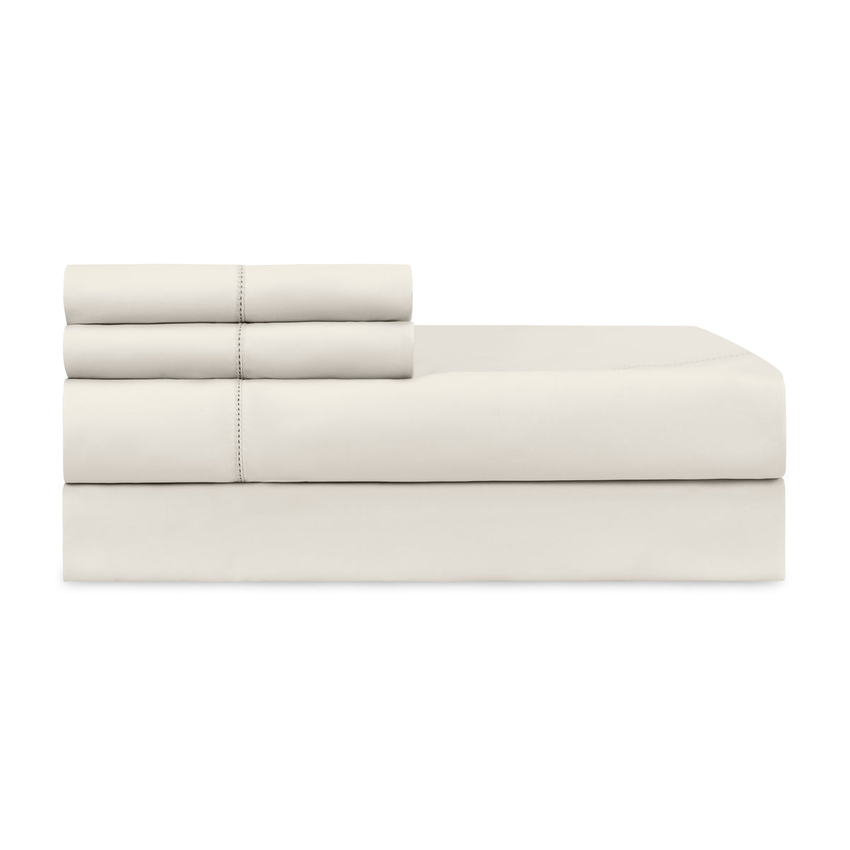 Sheet Set of Home Treasures Perla Percale Bedding in Oyster Color