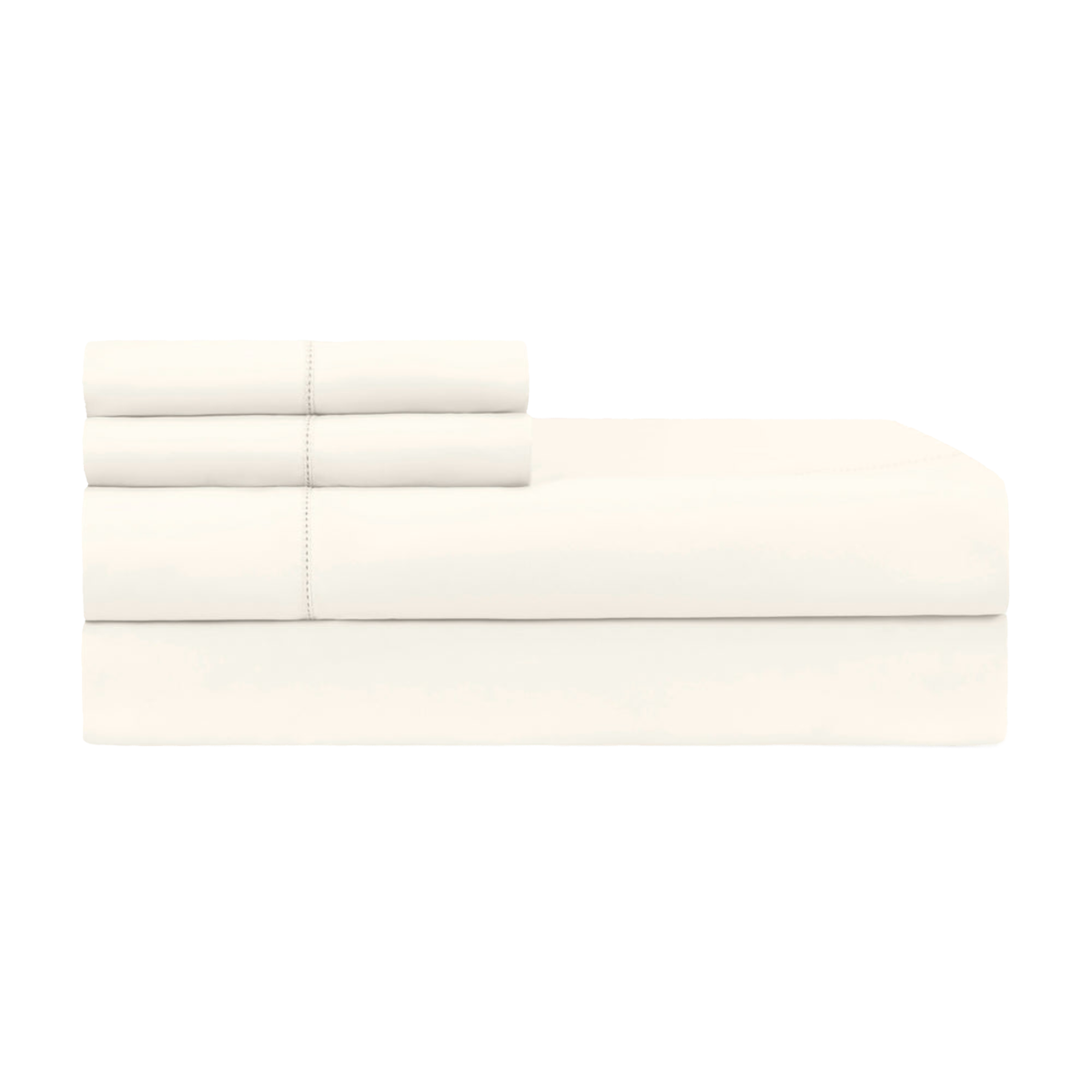 Folded Home Treasures Polycotton Bedding Sheet Set in Ivory Color