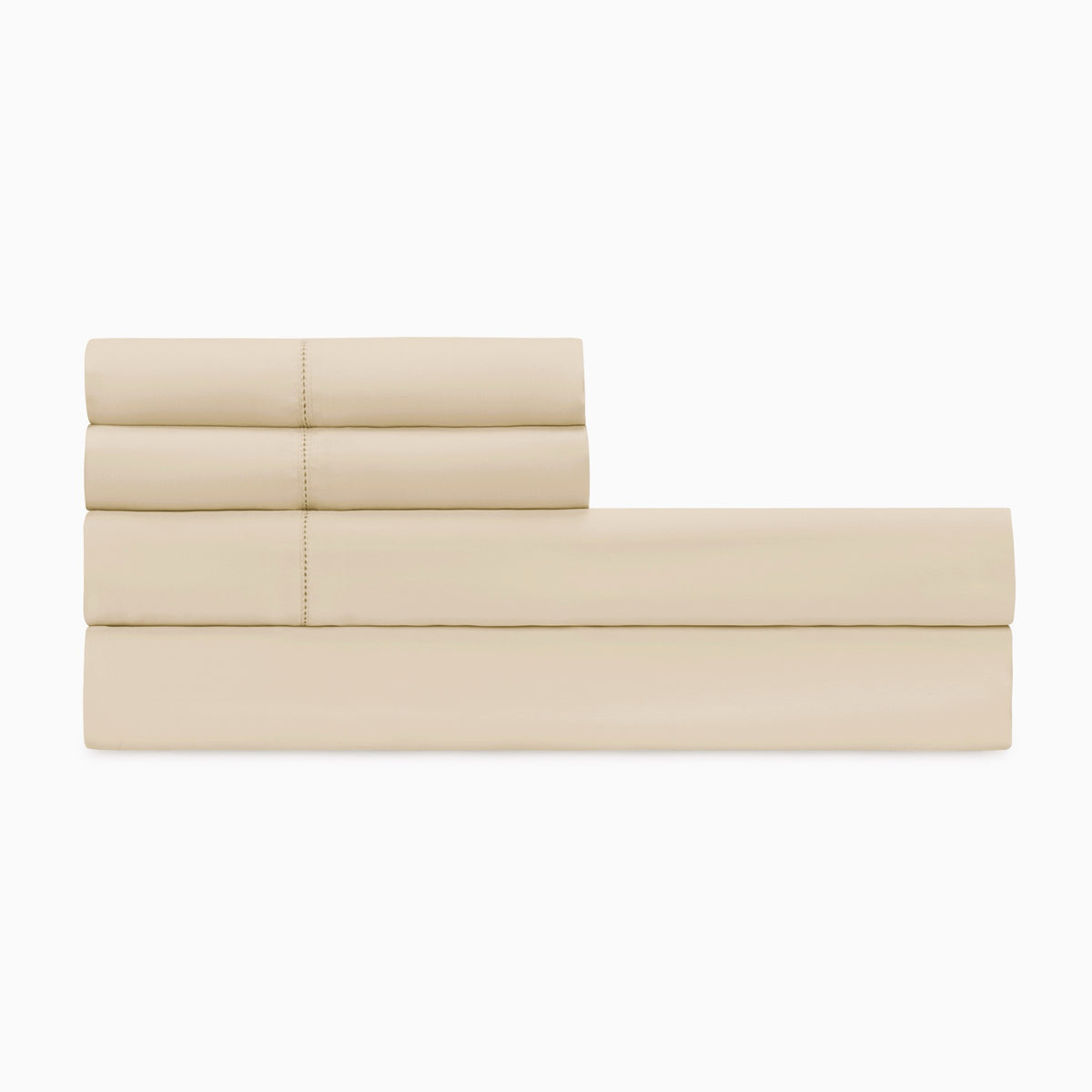 Folded Sheet Set of Home Treasures Royal Sateen Bedding in Beach color