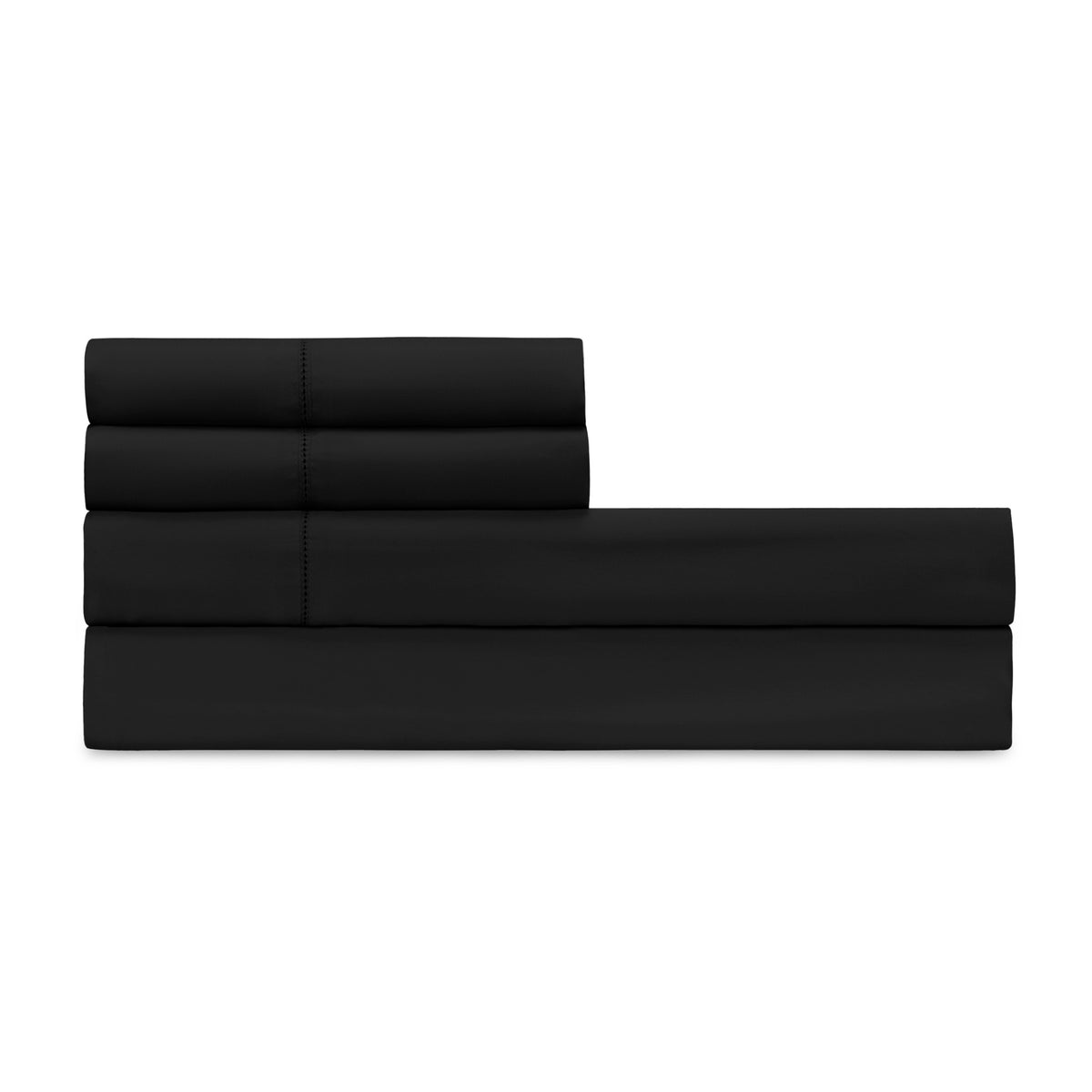 Folded Sheet Set of Home Treasures Royal Sateen Bedding in Black color