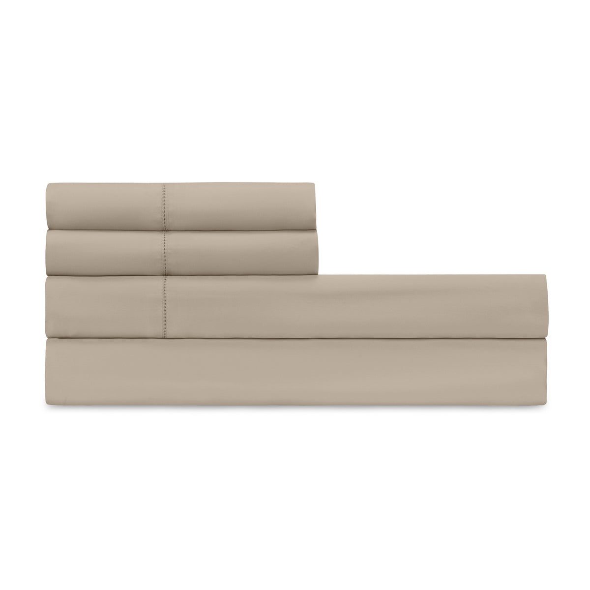 Folded Sheet Set of Home Treasures Royal Sateen Bedding in Candlelight color