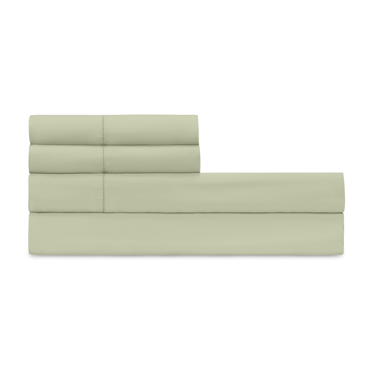 Folded Sheet Set of Home Treasures Royal Sateen Bedding in Crystal Green color