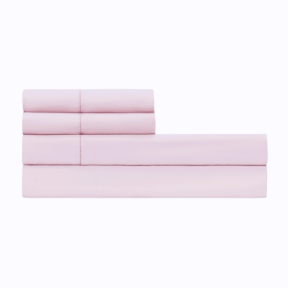 Folded Sheet Set of Home Treasures Royal Sateen Bedding in Dusty Rose color