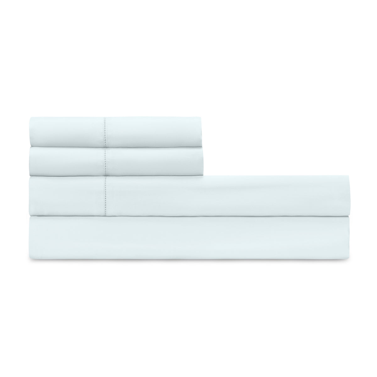 Folded Sheet Set of Home Treasures Royal Sateen Bedding in Eucalipto color