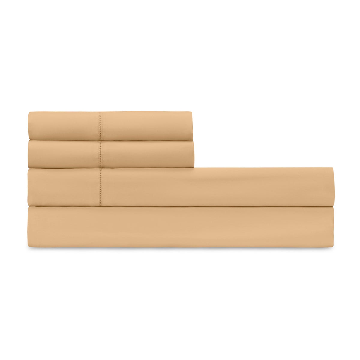 Folded Sheet Set of Home Treasures Royal Sateen Bedding in Gold color