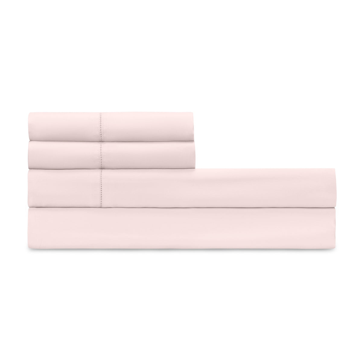 Folded Sheet Set of Home Treasures Royal Sateen Bedding in Light Pink color