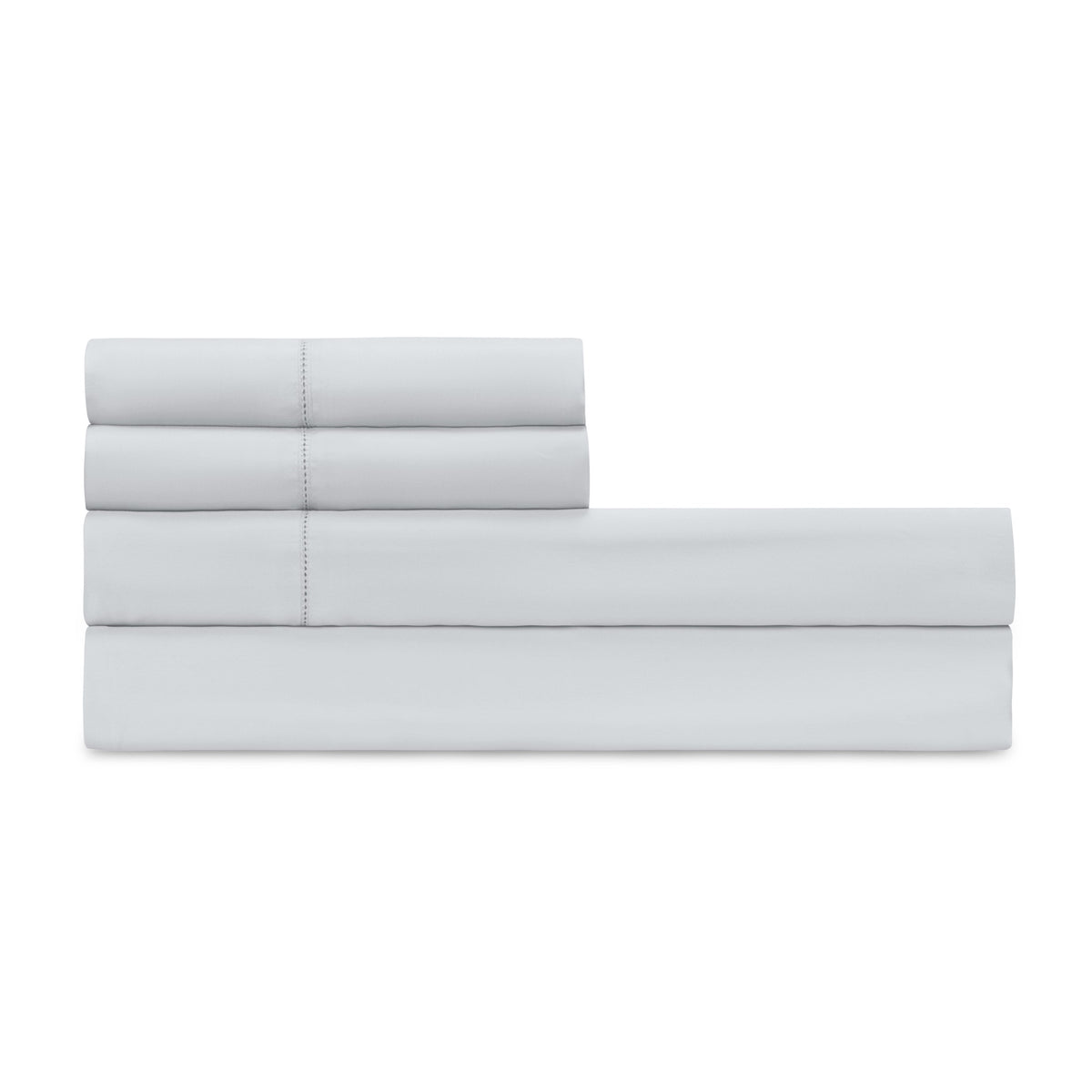 Folded Sheet Set of Home Treasures Royal Sateen Bedding in Pebble color