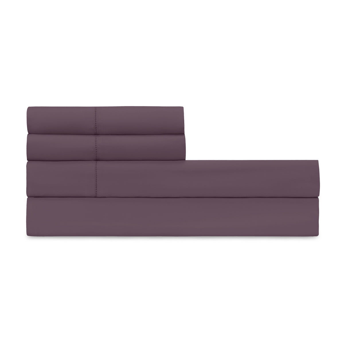 Folded Sheet Set of Home Treasures Royal Sateen Bedding in Purple color