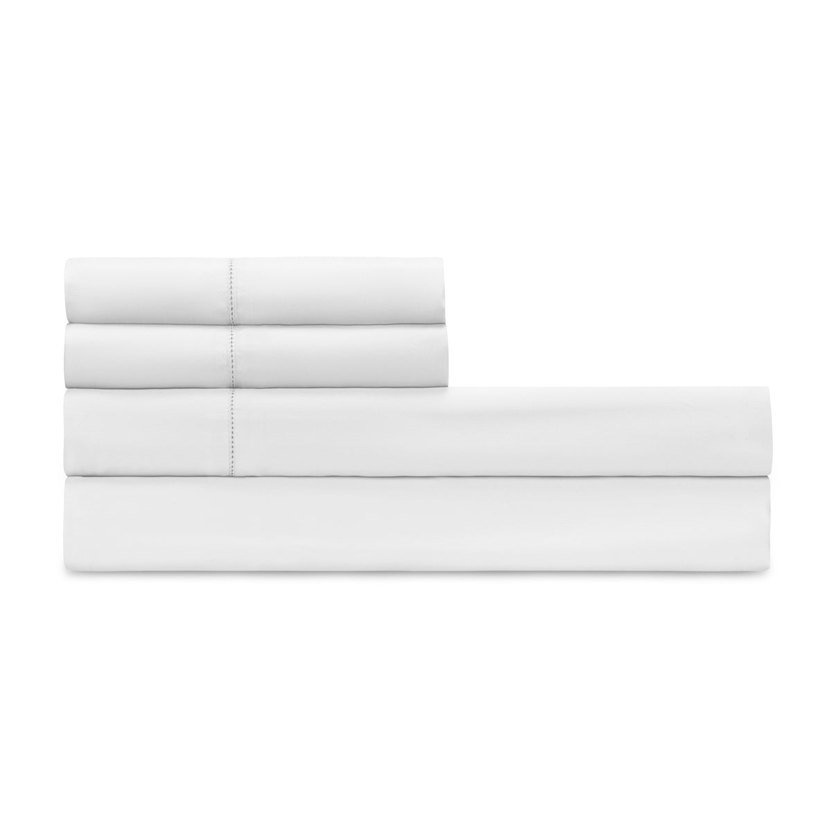 Folded Sheet Set of Home Treasures Royal Sateen Bedding in White color
