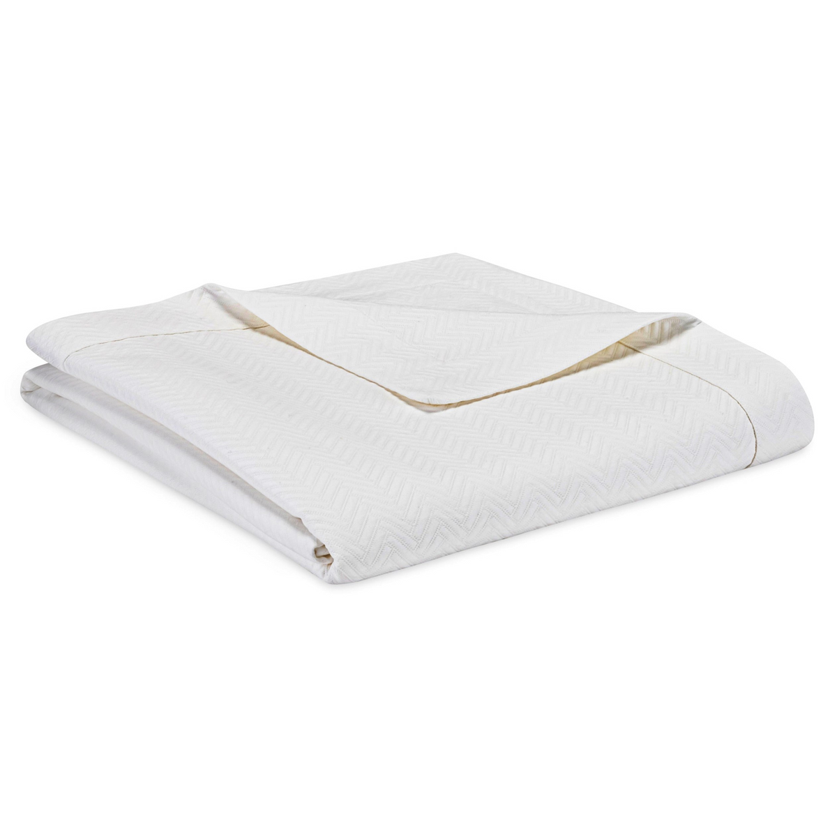 Folded Blanket of Home Treasures Thatcher Bedding in White/White Color