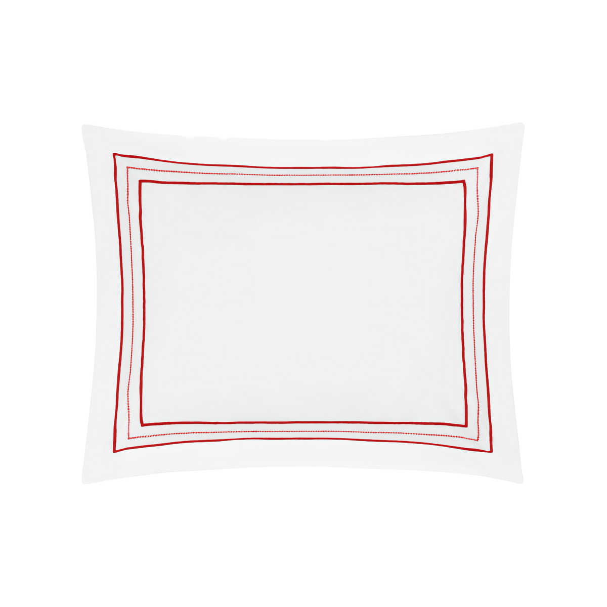 Boudoir Sham of Home Treasures Triad Bedding in White/Bright Red Color