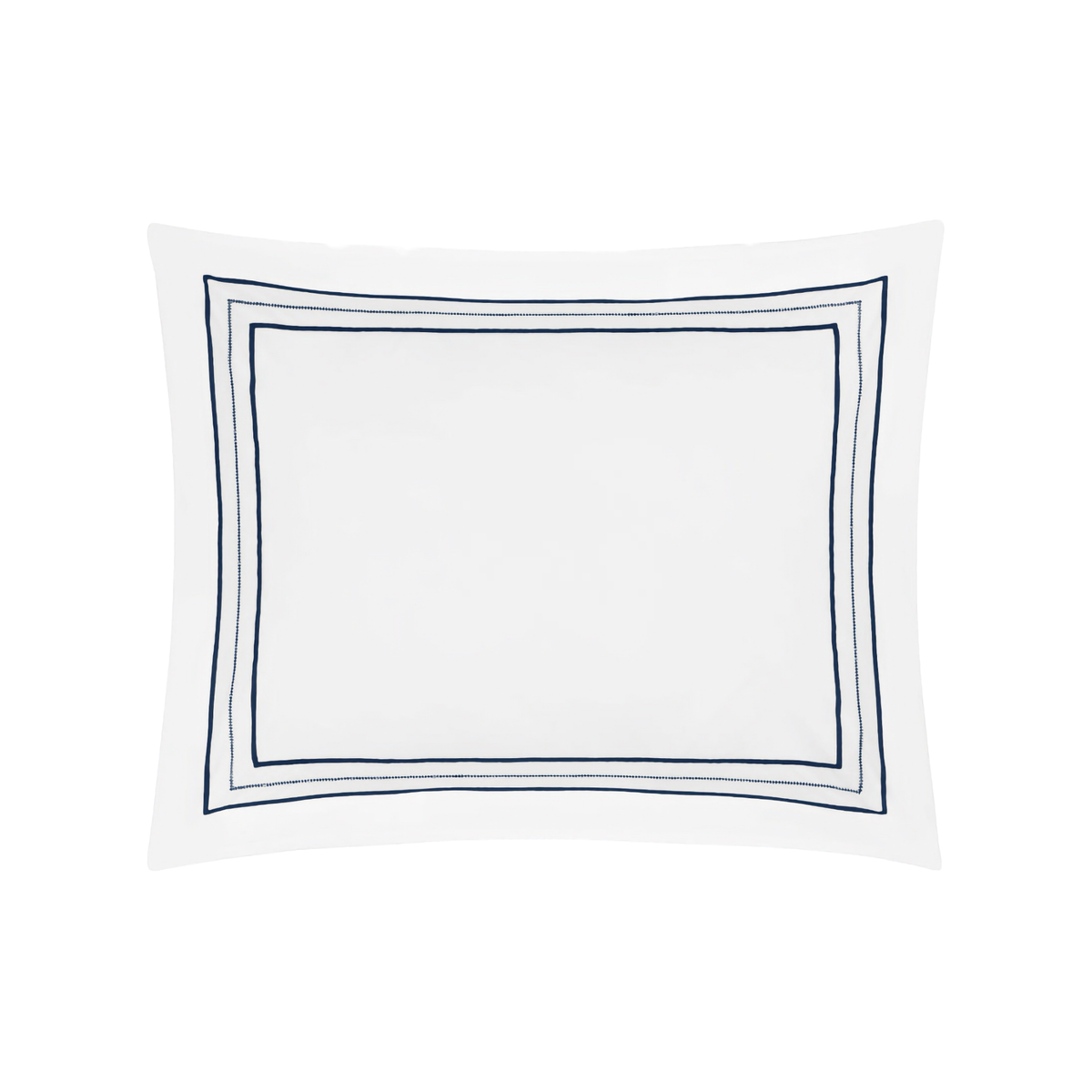 Boudoir Sham of Home Treasures Triad Bedding in White/Navy Blue Color