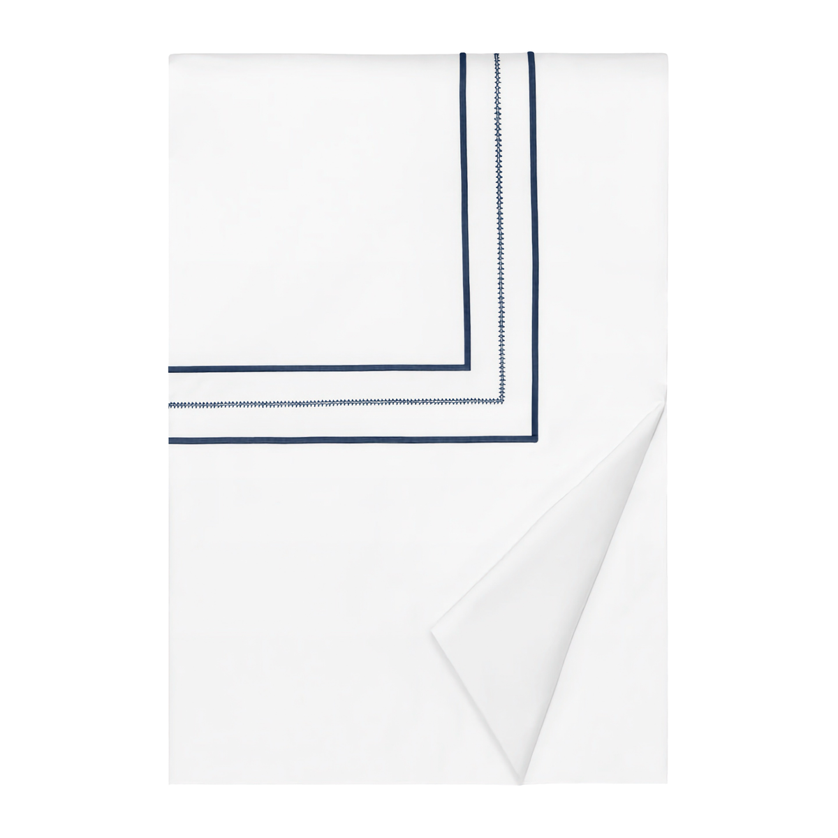 Duvet Cover of Home Treasures Triad Bedding in White/Navy Blue Color