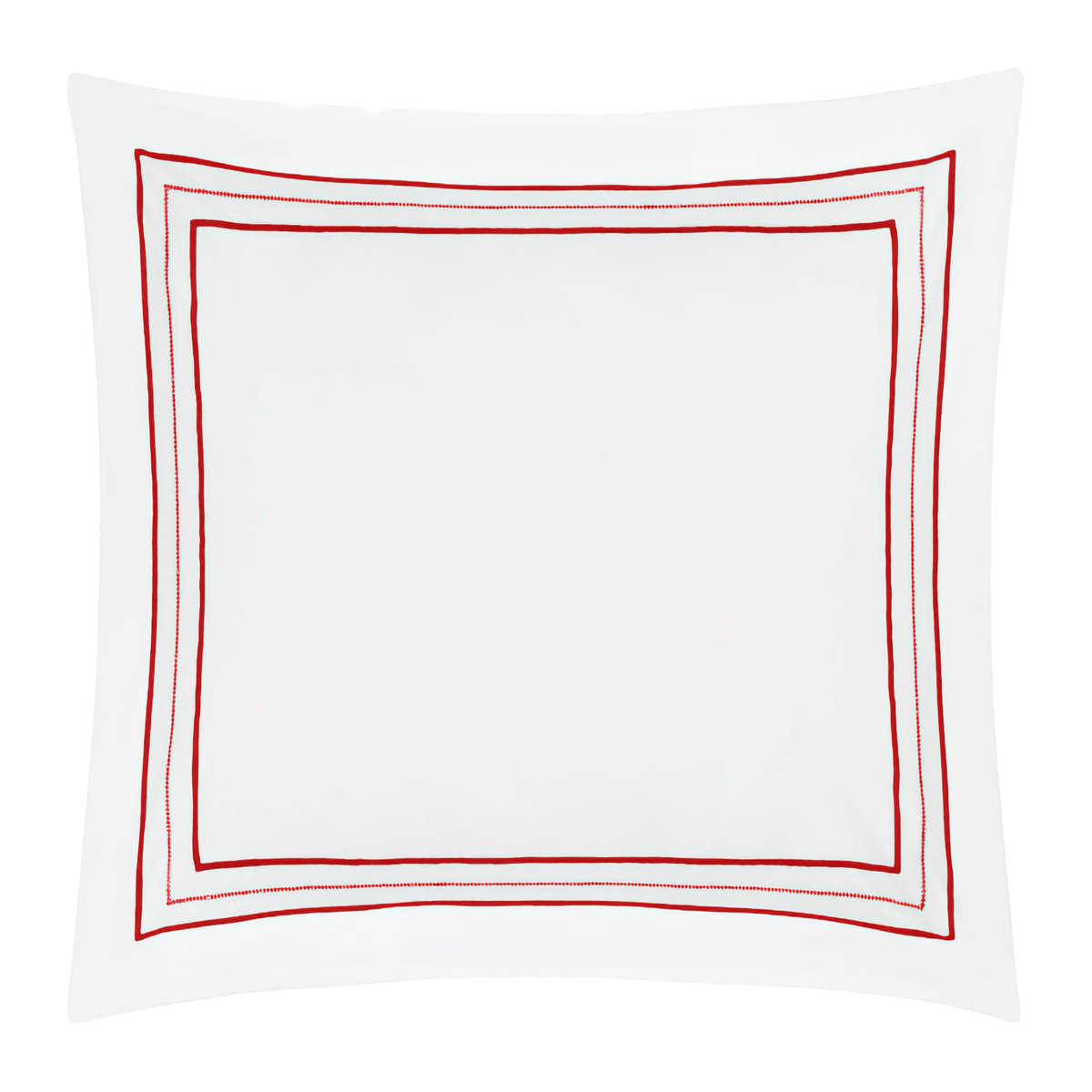 Euro Sham of Home Treasures Triad Bedding in White/Bright Red Color